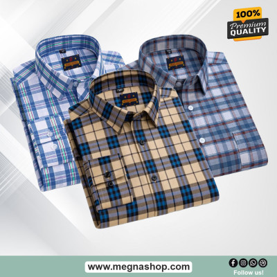 Men's Full Sleeve Check Shirt (Combo)