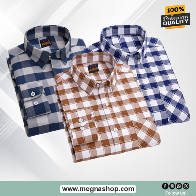 Men's Full Sleeve Check Shirt (Combo)