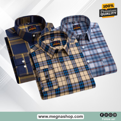 Men's Full Sleeve Check Shirt (Combo)