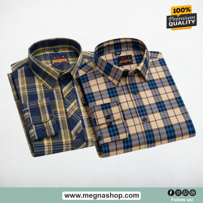 Grameen check Full Hata Men's shirt (Combo)