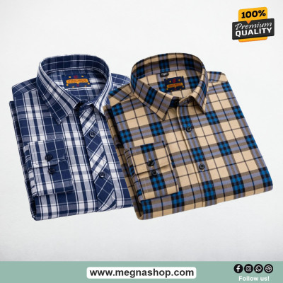 Grameen check Full Hata Men's shirt (Combo)
