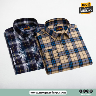 Grameen check Full Hata Men's shirt (Combo)