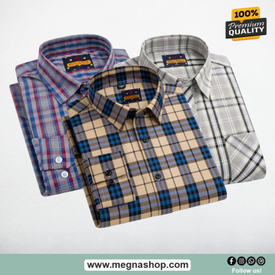 Grameen check Full Hata Men's shirt (Combo)