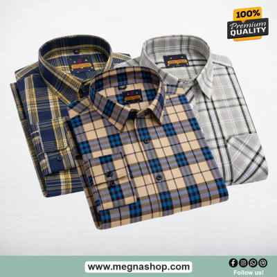 Grameen check Full Hata Men's shirt (Combo)