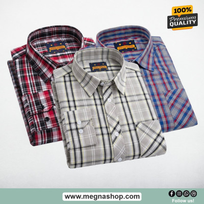 Grameen check Full Hata Men's shirt (Combo)